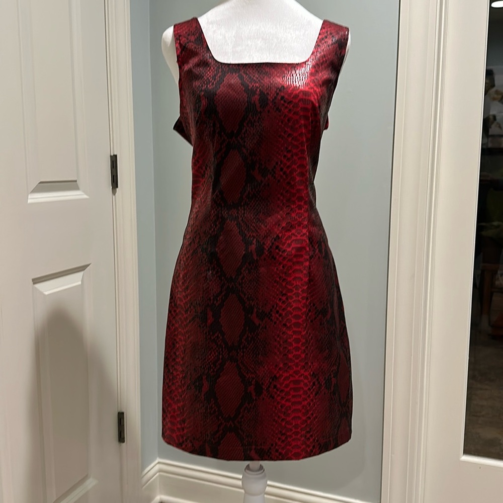 Snakeskin sheath dress